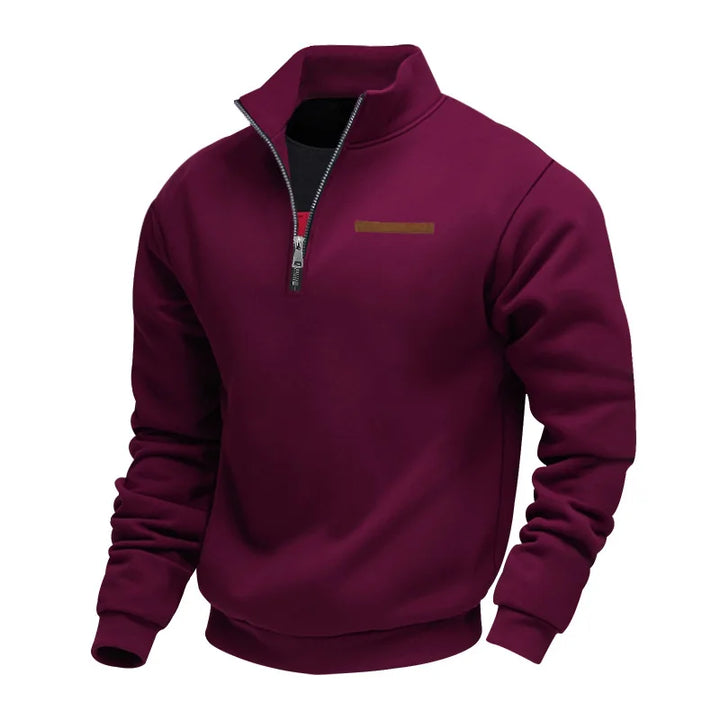 Timo | Herren Sweatshirt Half-Zip Fleece Stehkragen