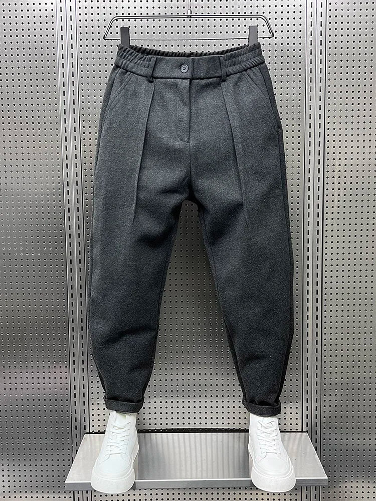 Joren | Herren Tapered Hose Bundfalten Elastisch Melange