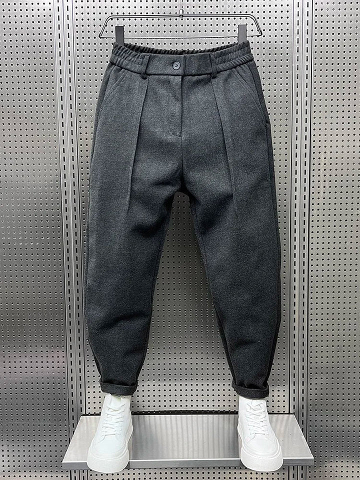 Joren | Herren Tapered Hose Bundfalten Elastisch Melange