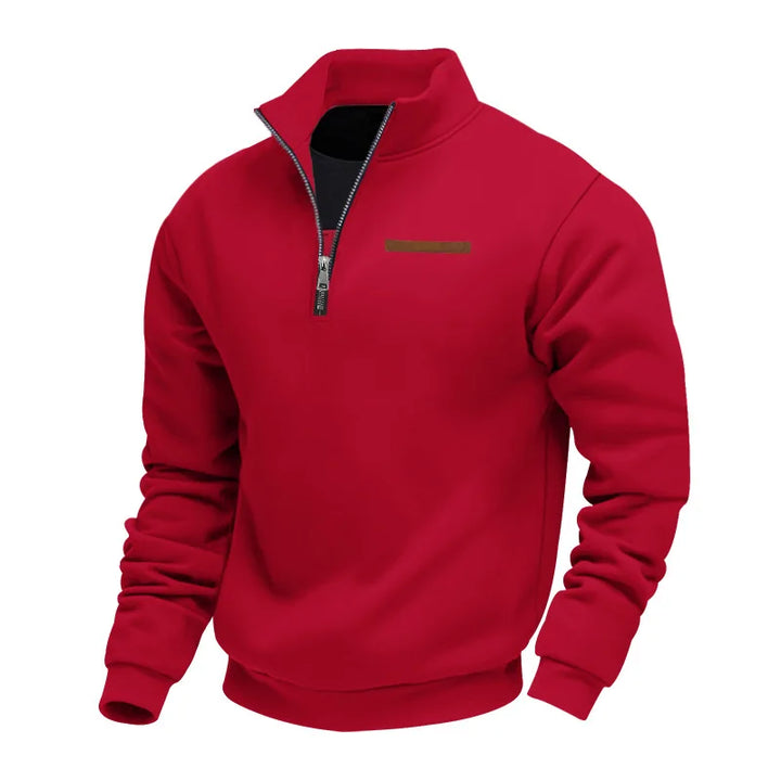 Timo | Herren Sweatshirt Half-Zip Fleece Stehkragen