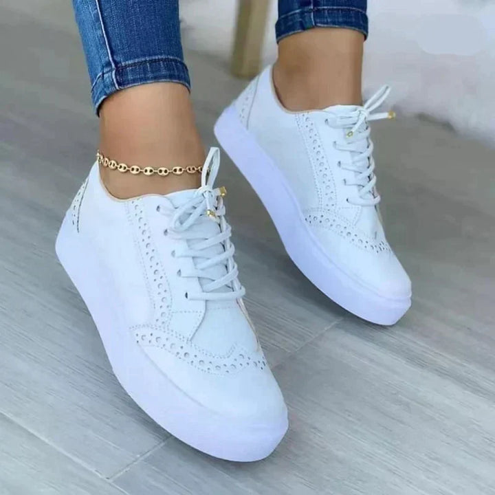 Gina | Damen Plateau Sneaker Schnürschuhe Wildleder-Optik
