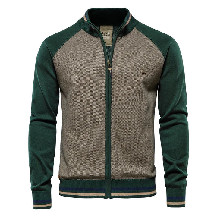 Henk | Herren Strickjacke Colorblock Reißverschluss Streifen