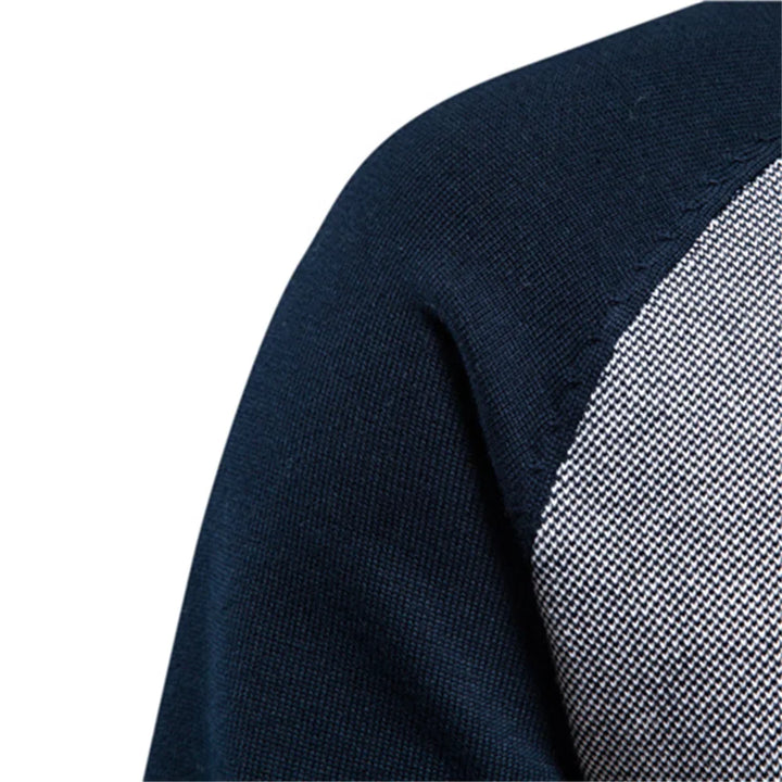 Henk | Herren Strickjacke Colorblock Reißverschluss Streifen