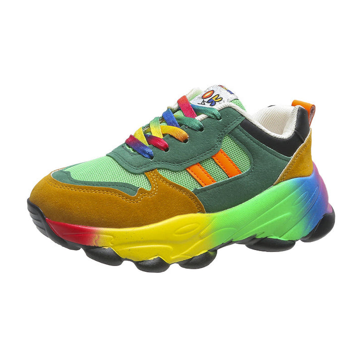 Raya | Damen Chunky Sneaker Bunt Plateau Turnschuhe Regenbogen