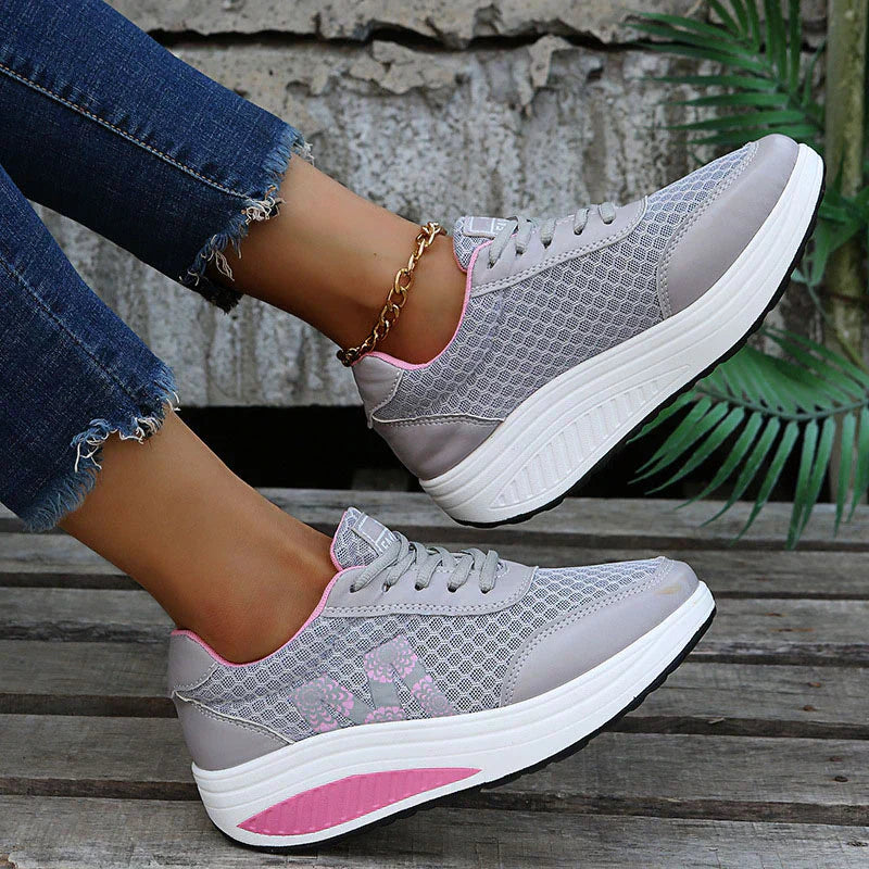 Zara | Damen Plateau Sneaker Atmungsaktiv Keilsohle Laufschuhe
