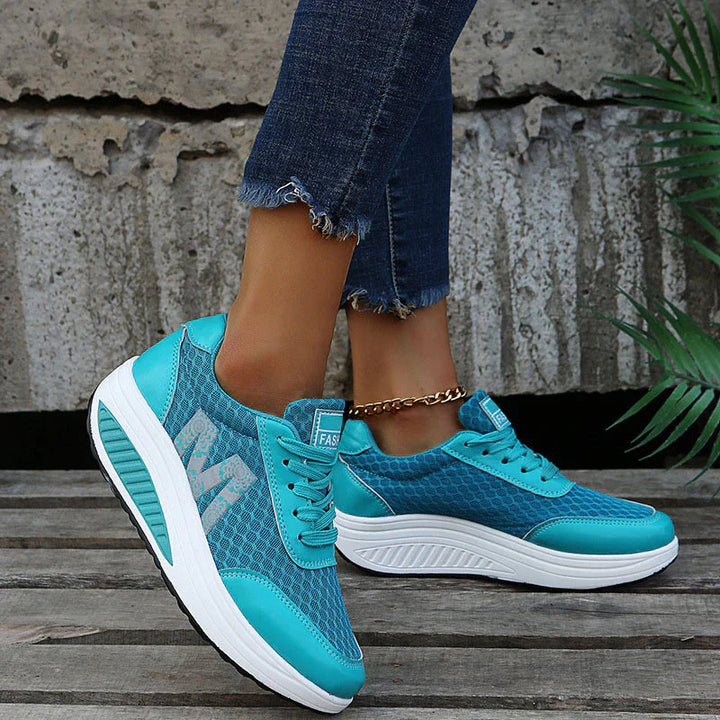 Zara | Damen Plateau Sneaker Atmungsaktiv Keilsohle Laufschuhe