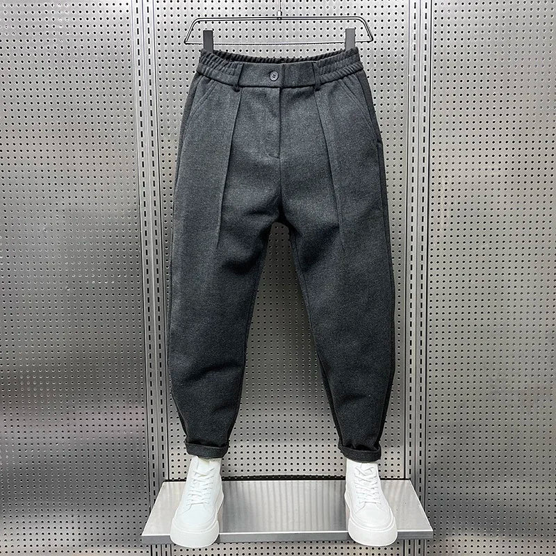 Joren | Herren Tapered Hose Bundfalten Elastisch Melange