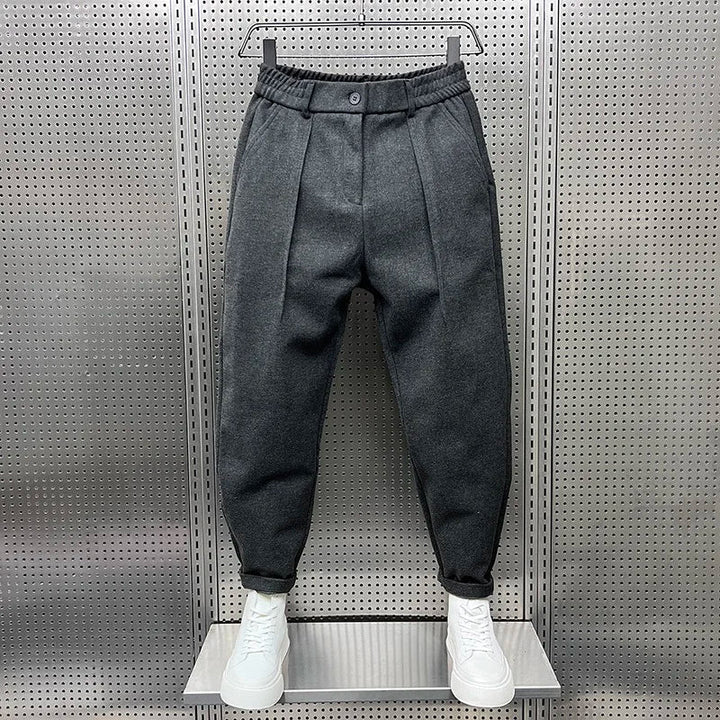 Joren | Herren Tapered Hose Bundfalten Elastisch Melange