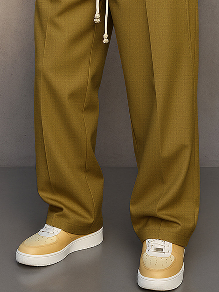 Glen | Herren Wide Leg Hose Bundfalte Tunnelzug Elegant