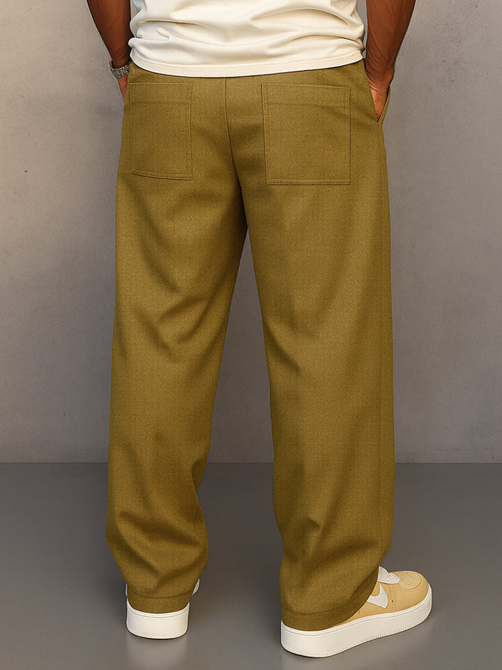 Glen | Herren Wide Leg Hose Bundfalte Tunnelzug Elegant