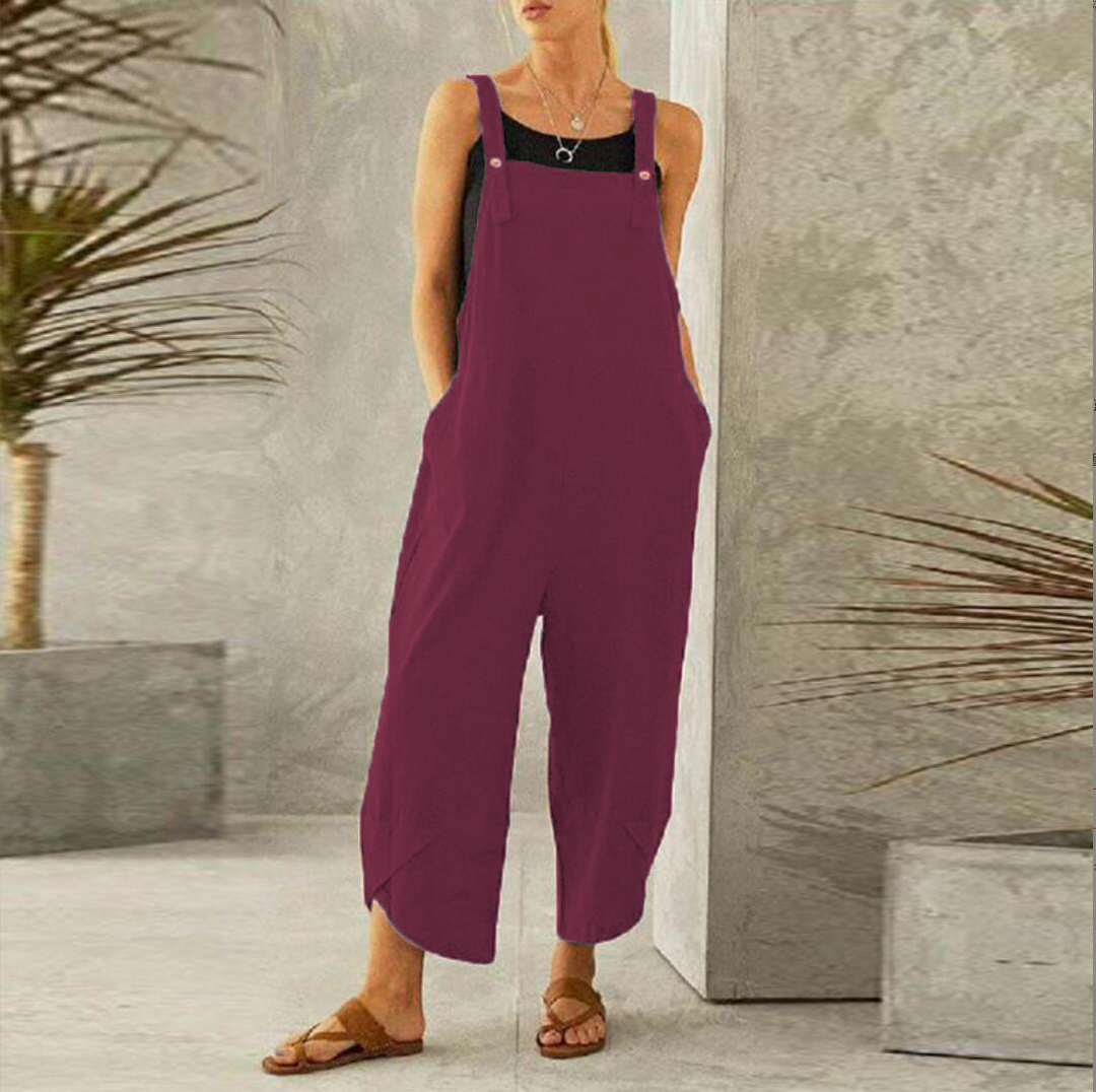 Maya | Damen Latzhose Weites Bein Overall Boho Sommer Träger