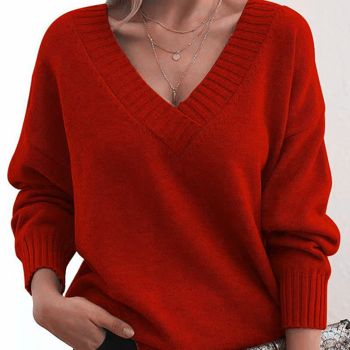 Corvela | Damen V-Ausschnitt Strickpullover