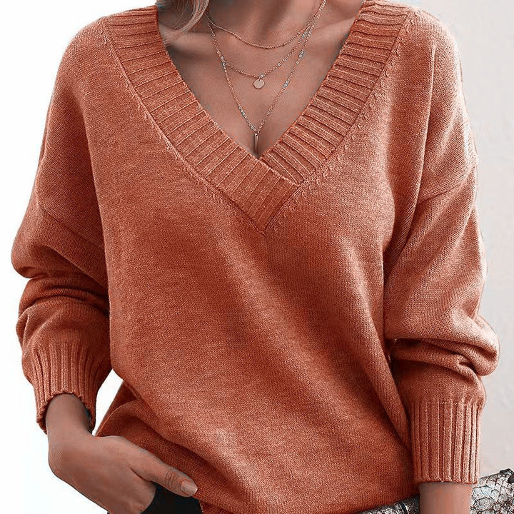 Corvela | Damen V-Ausschnitt Strickpullover