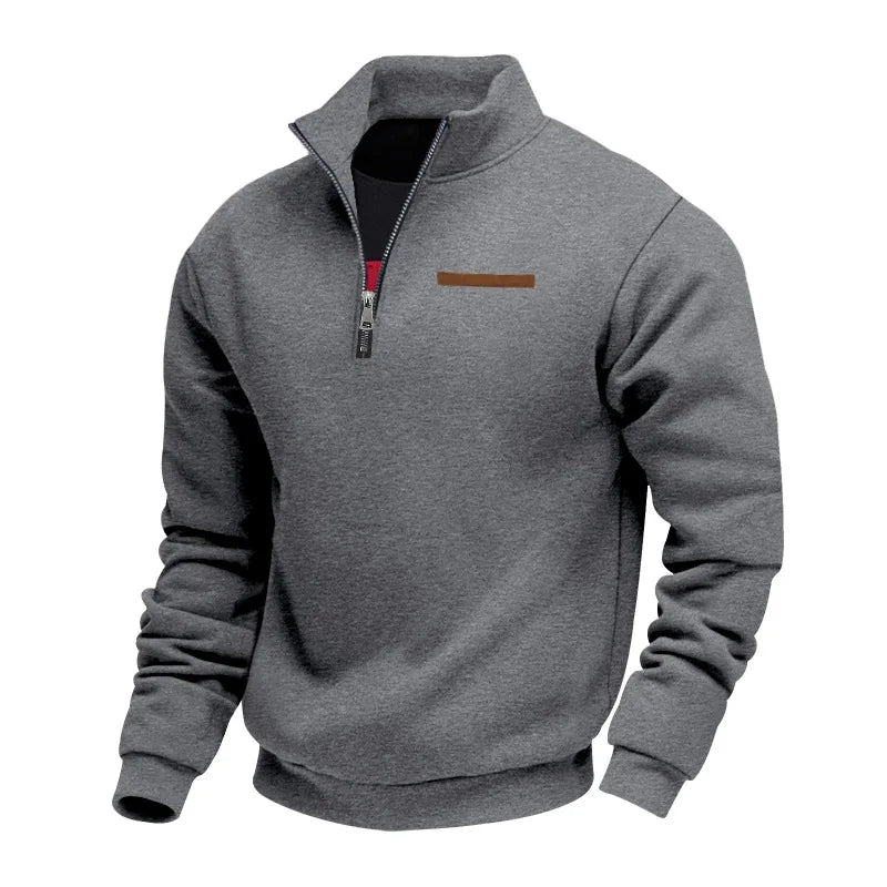 Timo | Herren Sweatshirt Half-Zip Fleece Stehkragen
