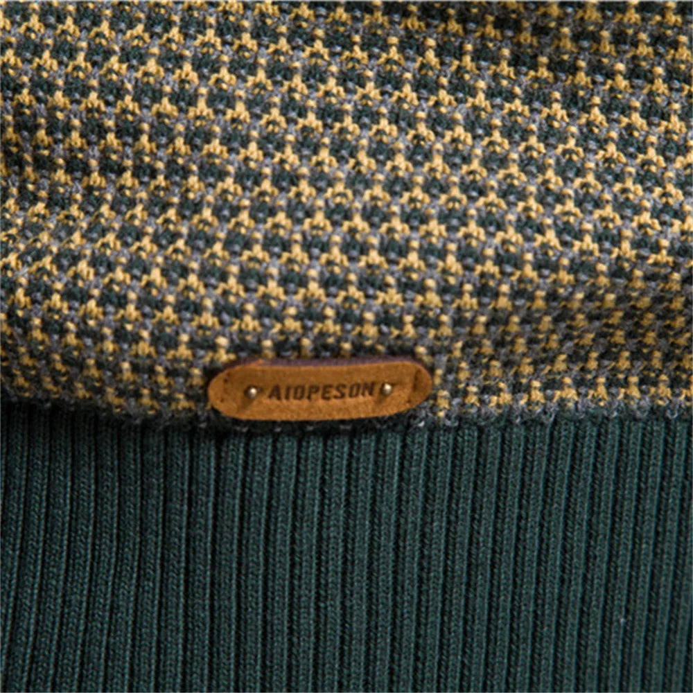 Jasper | Herrenpullover, Rundhalsausschnitt, Melange-Muster, Kontrast