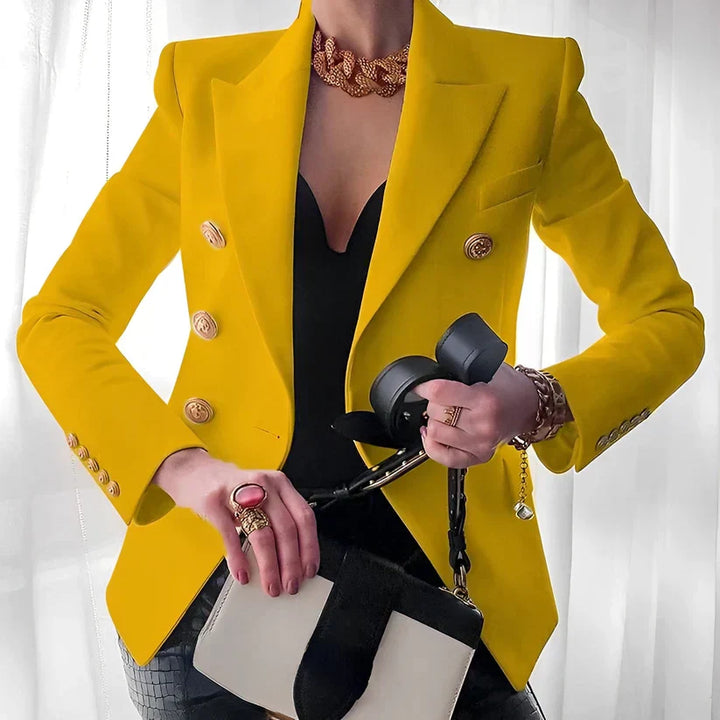 Victoria | Damen Blazer Zweireihig Goldknöpfe Tailliert