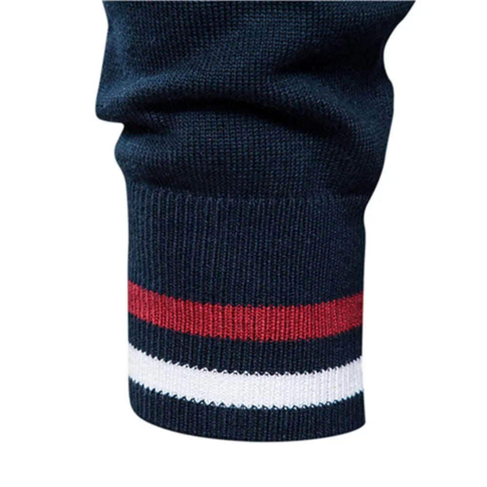 Henk | Herren Strickjacke Colorblock Reißverschluss Streifen