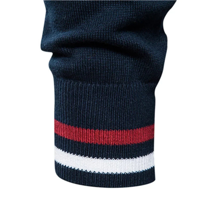 Henk | Herren Strickjacke Colorblock Reißverschluss Streifen