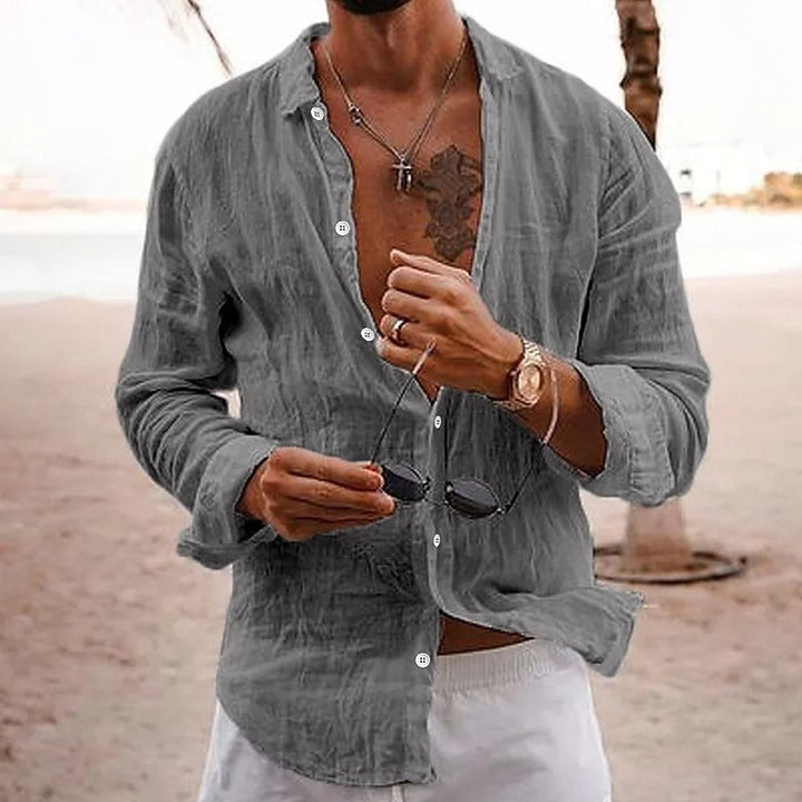 Niko | Herren hemd, offener Kragen Langarm casual