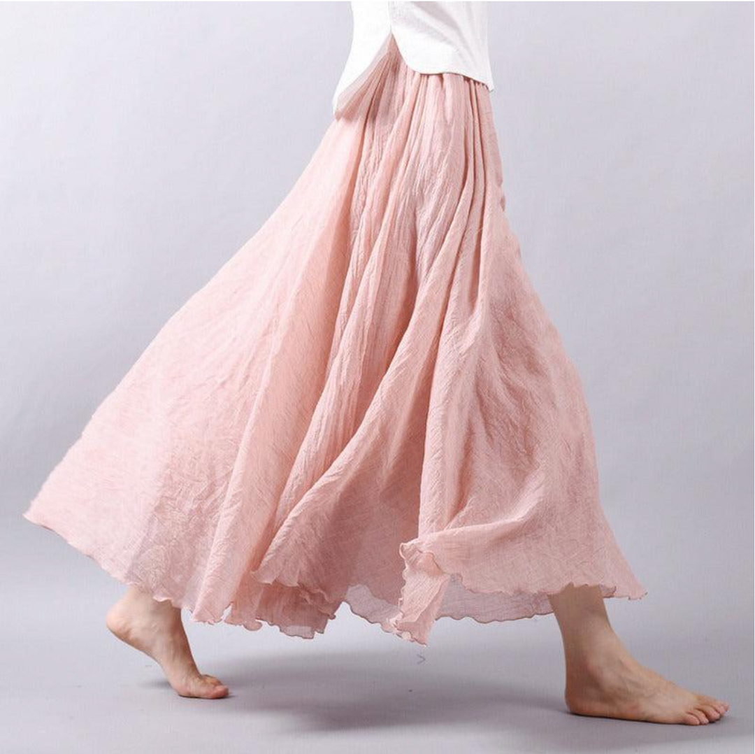 Bella | Damen rock Maxi Fließend Elastischer Bund Sommer