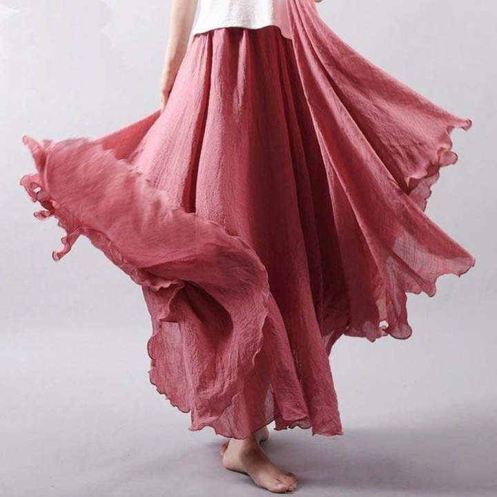 Bella | Damen rock Maxi Fließend Elastischer Bund Sommer