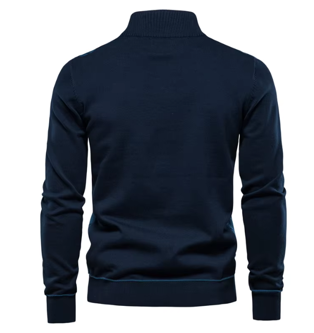 Thorsten | Herren Quarter-Zip Pullover Argyle-Muster Stehkragen