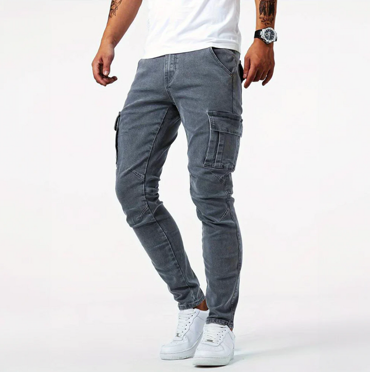 Norman | Herren Cargo Skinny Jeans slim fit mit Seitentaschen