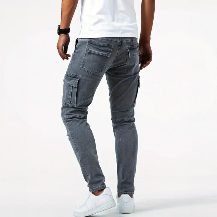 Norman | Herren Cargo Skinny Jeans slim fit mit Seitentaschen