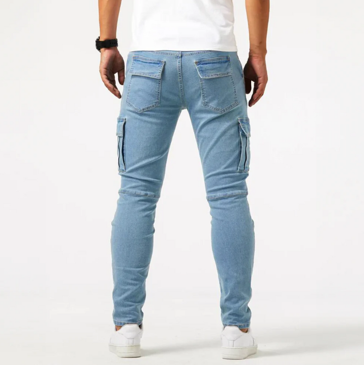 Norman | Herren Cargo Skinny Jeans slim fit mit Seitentaschen