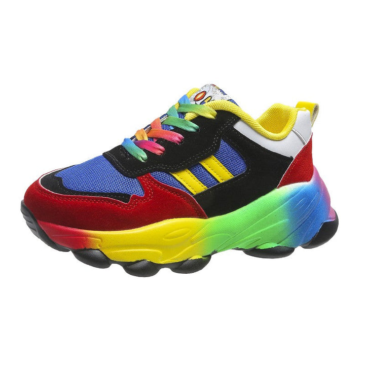 Raya | Damen Chunky Sneaker Bunt Plateau Turnschuhe Regenbogen