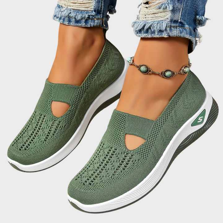 Lena | Damen Slip-on Sneaker Leicht Atmungsaktiv Bequeme Walkingschuhe