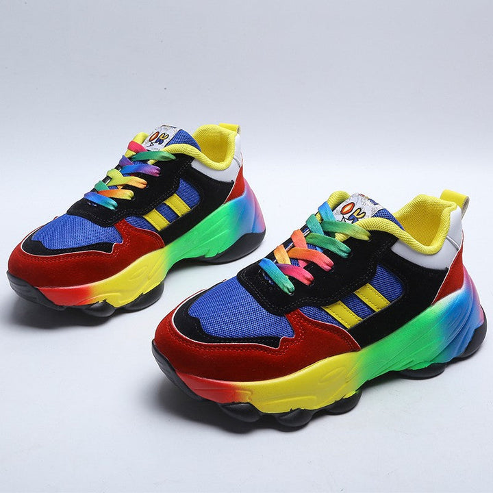 Raya | Damen Chunky Sneaker Bunt Plateau Turnschuhe Regenbogen