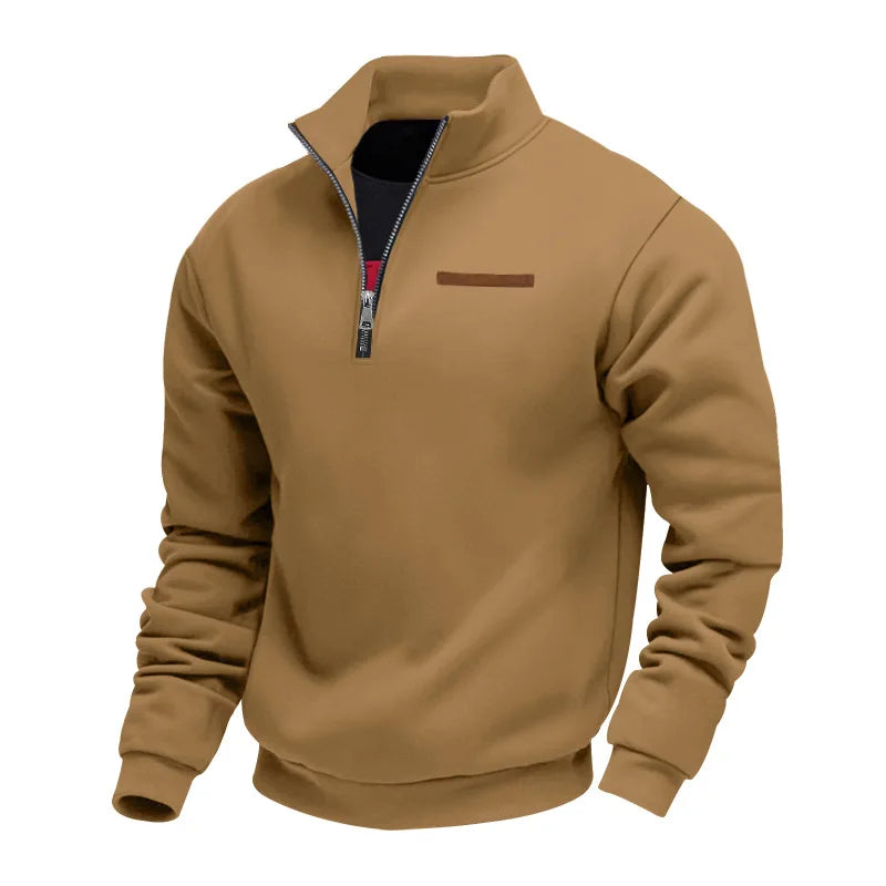 Timo | Herren Sweatshirt Half-Zip Fleece Stehkragen