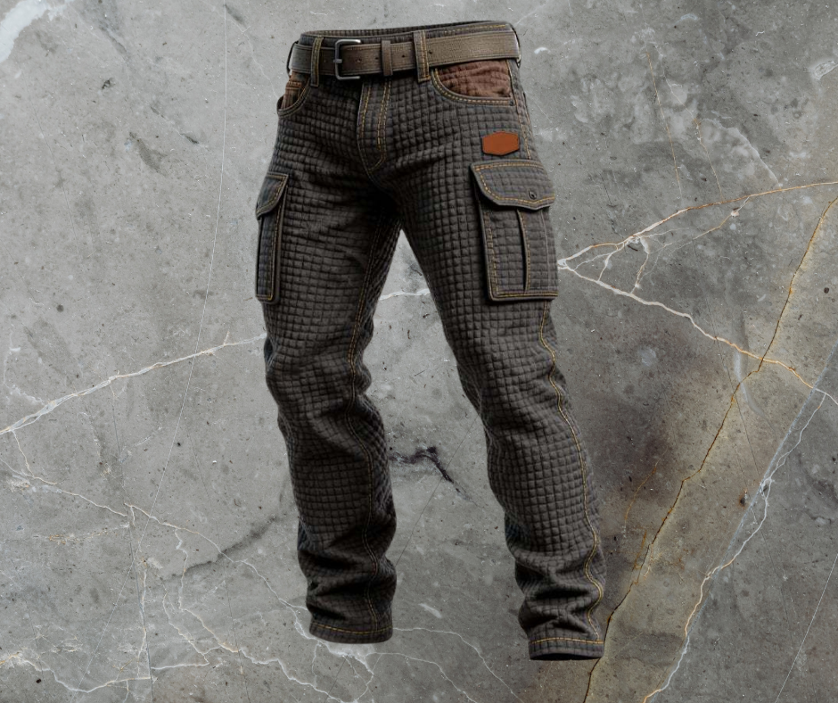 Cole | Herren Cargohose Slim Fit Strukturmuster Seitentaschen