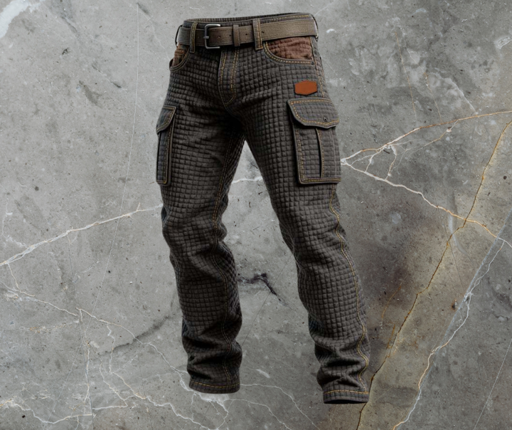 Cole | Herren Cargohose Slim Fit Strukturmuster Seitentaschen
