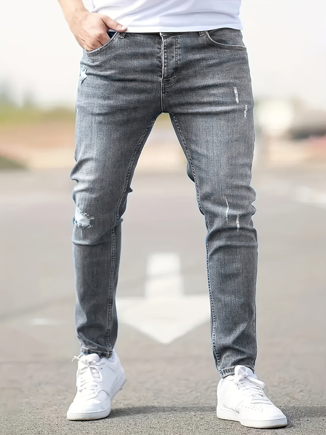 Kyro | Herren Slim Fit Jeans Destroyed Stretch