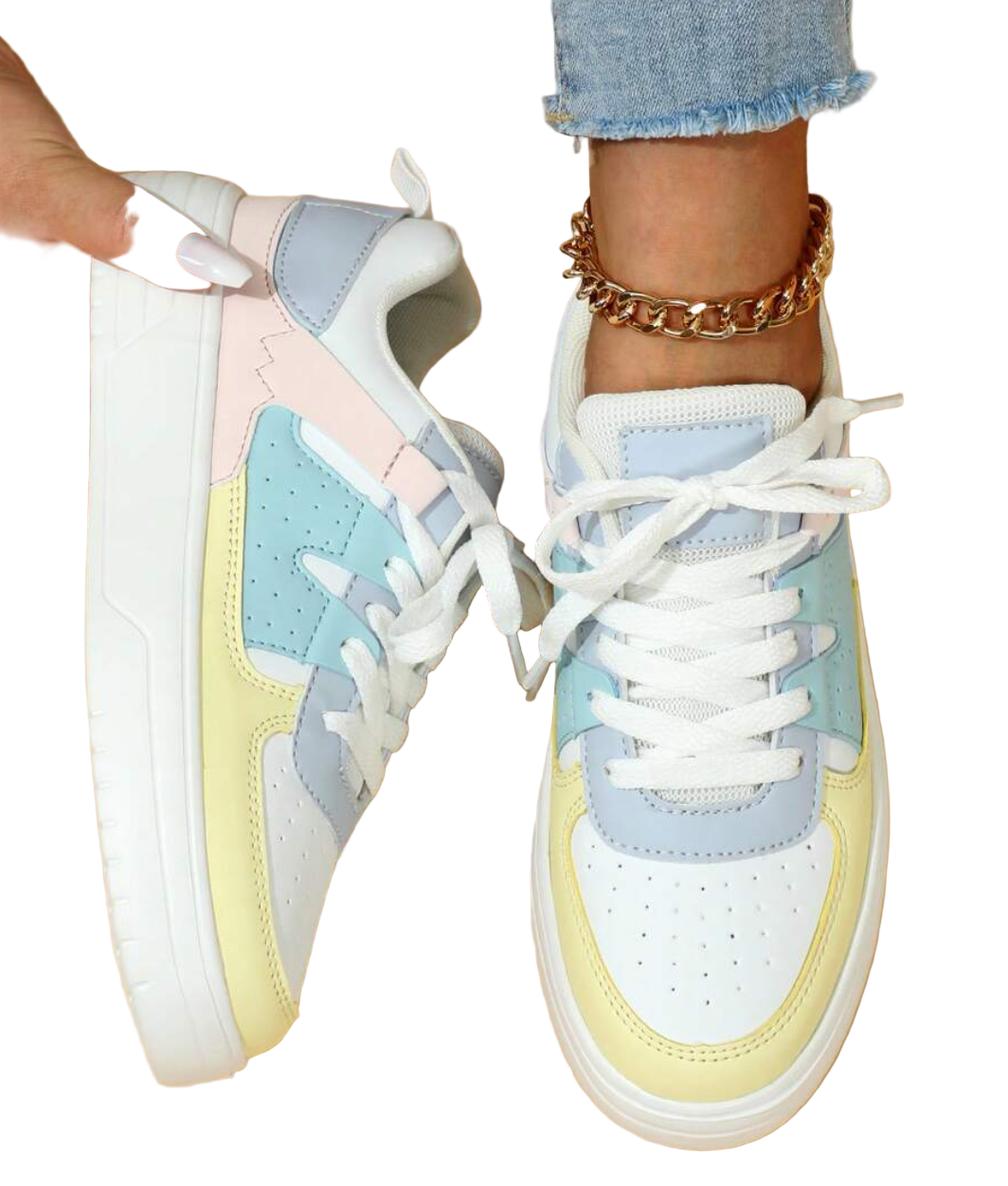 Myla | Damen Plateau Sneaker Schnürung Frühling