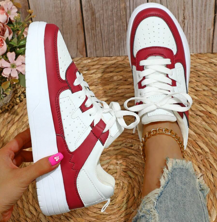 Myla | Damen Plateau Sneaker Schnürung Frühling