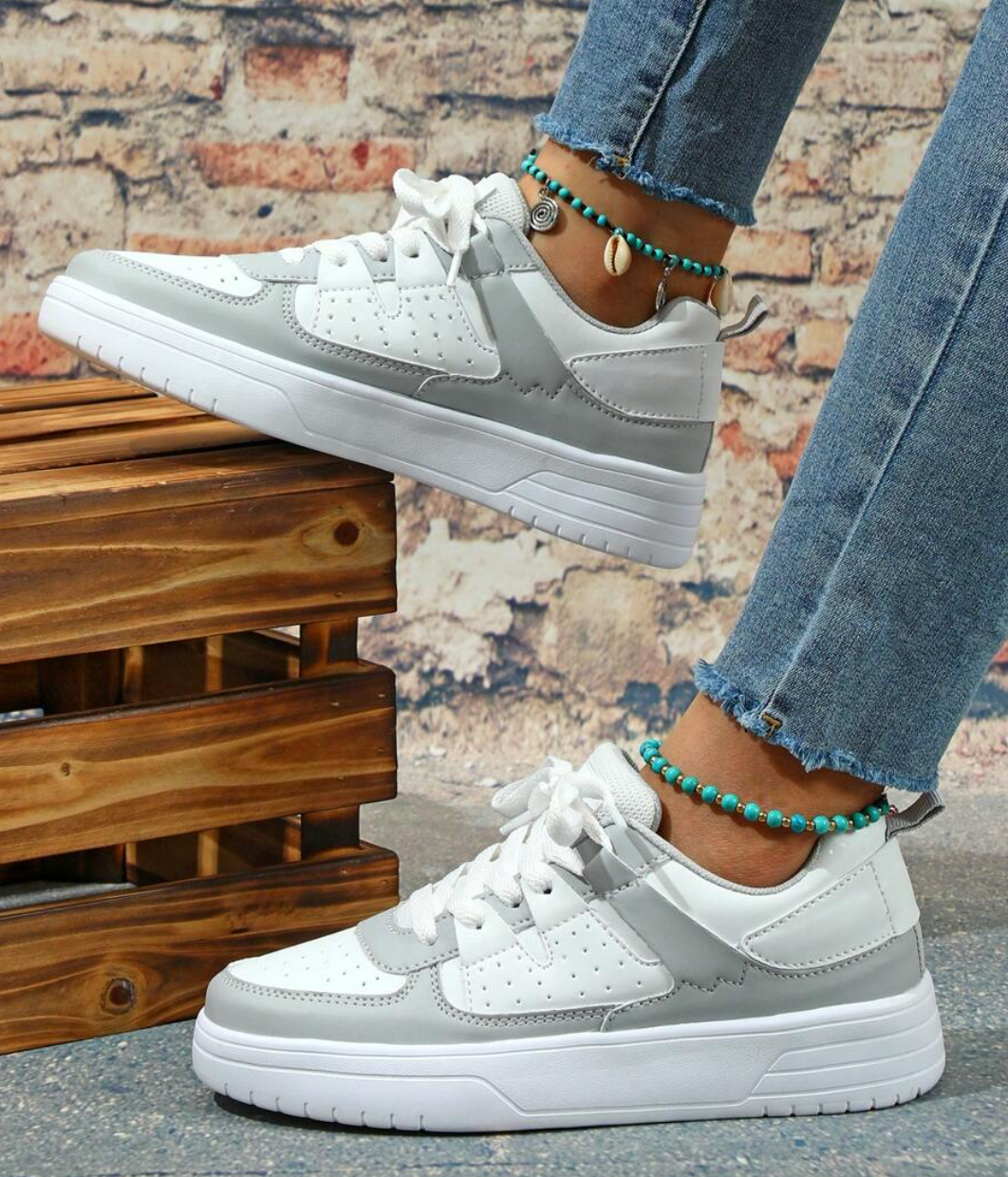 Myla | Damen Plateau Sneaker Schnürung Frühling