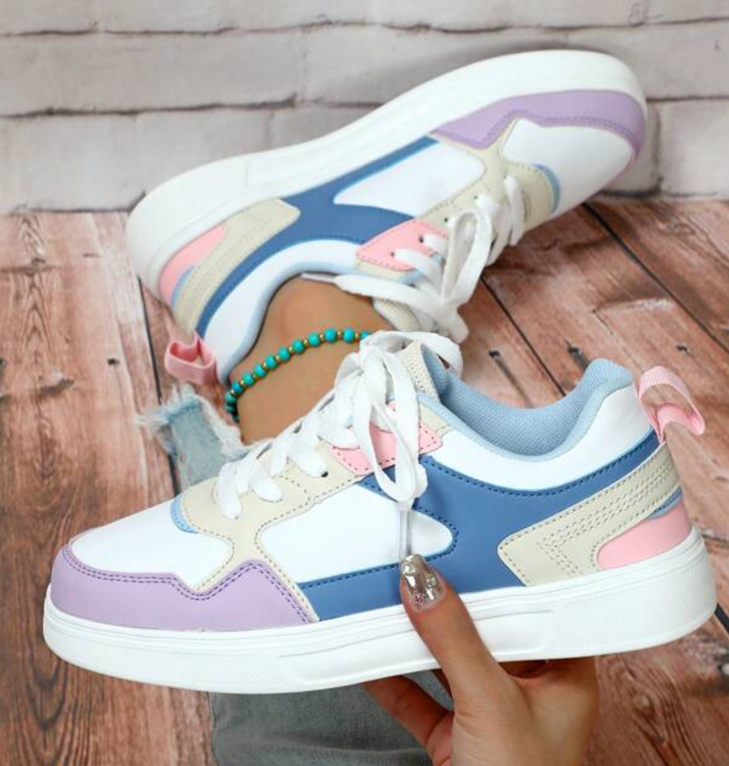 Myla | Damen Plateau Sneaker Schnürung Frühling