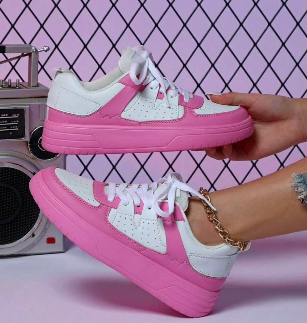 Myla | Damen Plateau Sneaker Schnürung Frühling