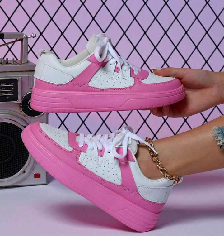 Myla | Damen Plateau Sneaker Schnürung Frühling