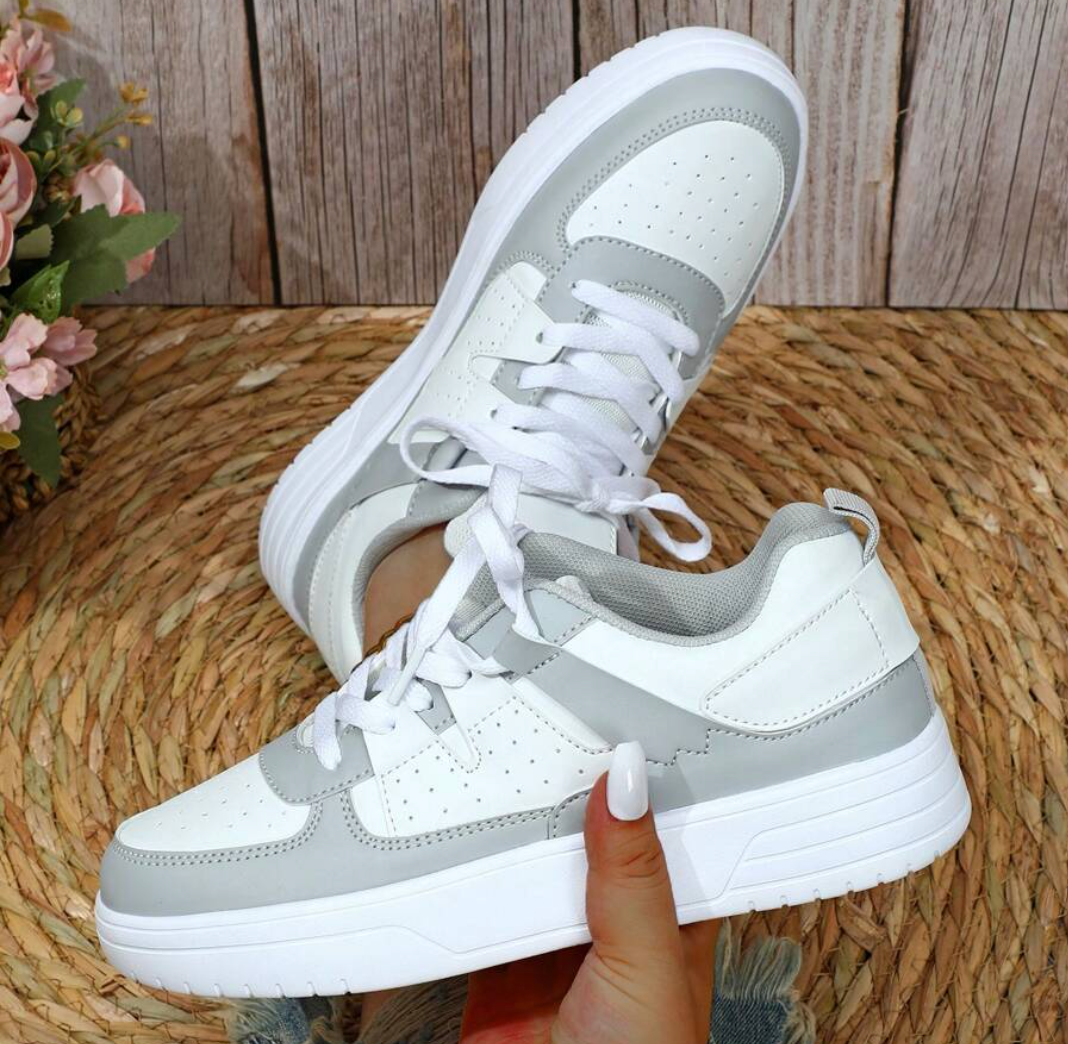 Myla | Damen Plateau Sneaker Schnürung Frühling