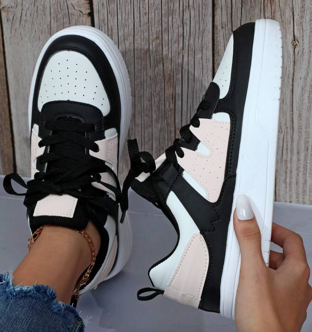 Myla | Damen Plateau Sneaker Schnürung Frühling