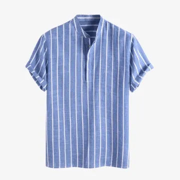 Nirdo | Herren Sommer Set Streifenhemd und Hose Freizeitset