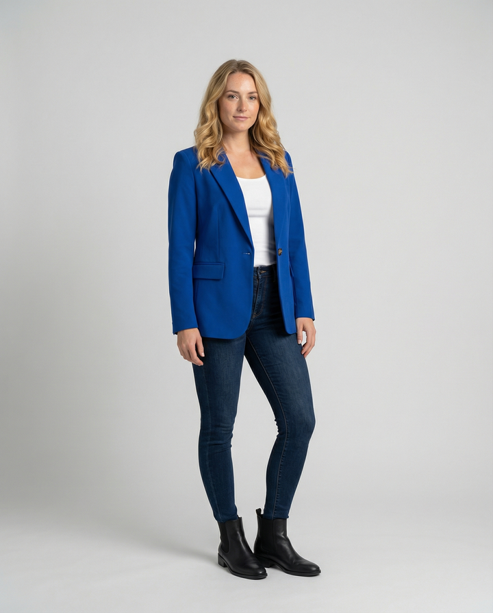 Elena | Damen Blazer Elegant Einknöpfer Langarm Damenjacke