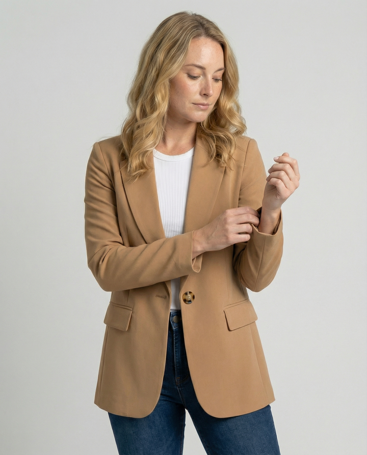 Elena | Damen Blazer Elegant Einknöpfer Langarm Damenjacke