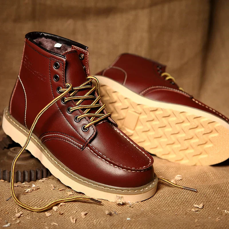 Lario | Herren Leder Schnürstiefel Retro Knöchel Frühling
