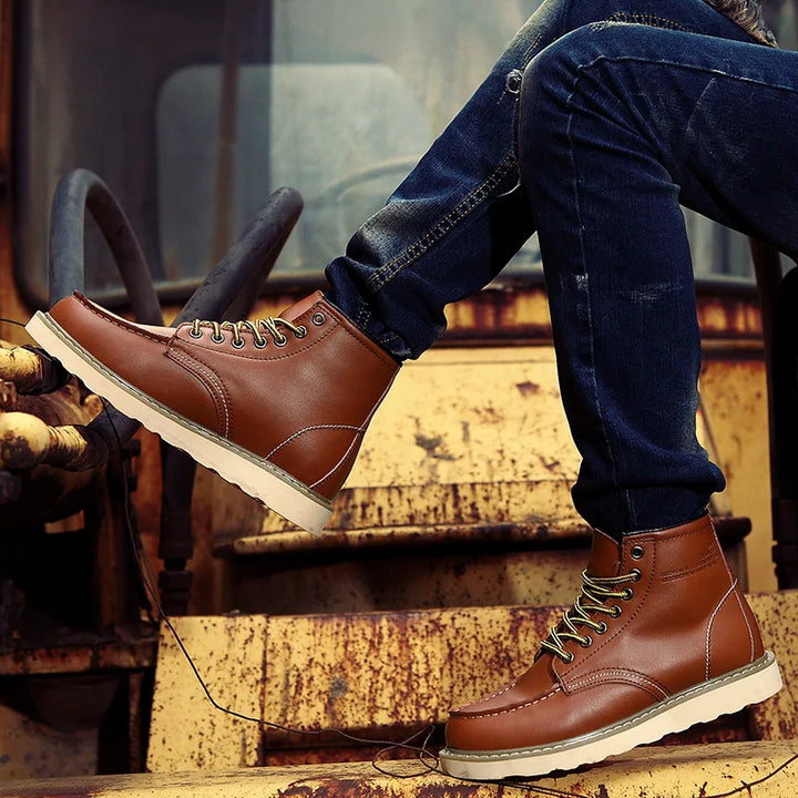 Lario | Herren Leder Schnürstiefel Retro Knöchel Frühling