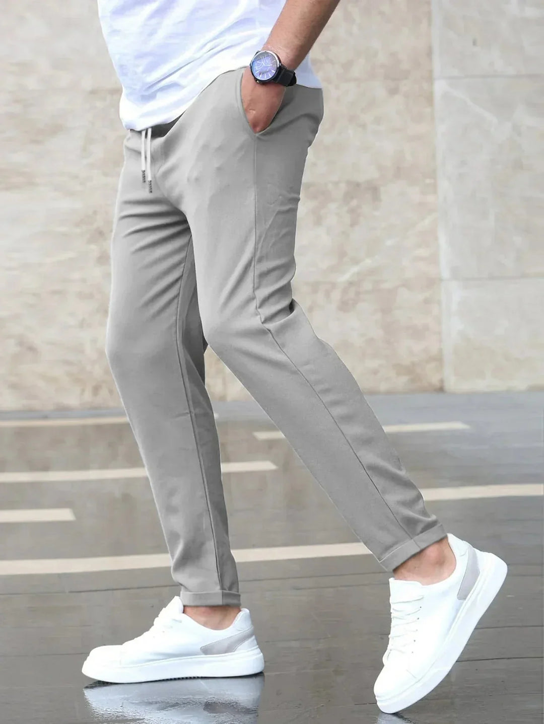 Erik | Herren Chino Hose Slim Fit Kordelzug Stretch
